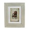 Raz 7.25" x 6" Decorative Antique Style Beige and Red Victorian Chair Print Framed Wall Art